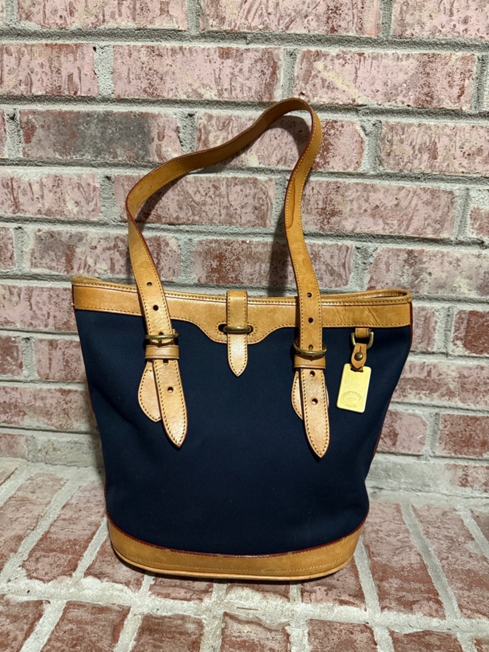 Vintage Dooney &Bourke Cabriolet navy and leather handbag